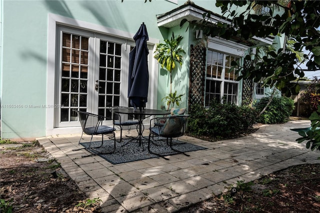 view of terrace with french doors