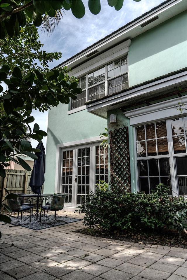 exterior space with a patio and french doors