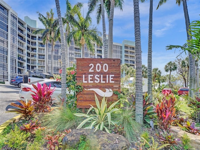 view of community sign