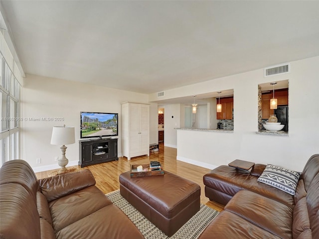 living room featuring hardwood / wood-style floors