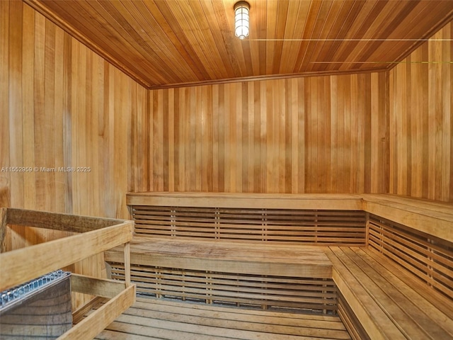 view of sauna