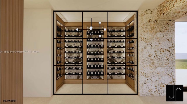 view of wine room