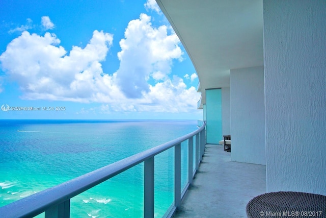 balcony with a water view