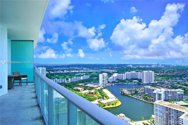 balcony with a water view