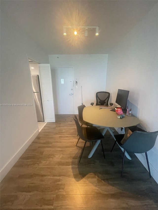 office area featuring light hardwood / wood-style flooring