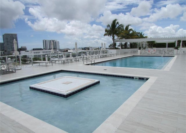 view of pool featuring a patio area