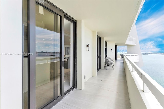 balcony with a water view