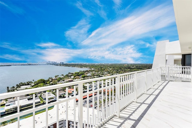 balcony with a water view