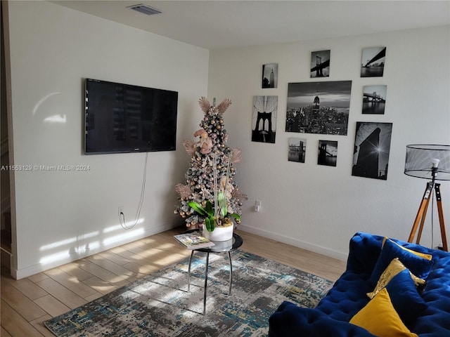 living room featuring light hardwood / wood-style flooring