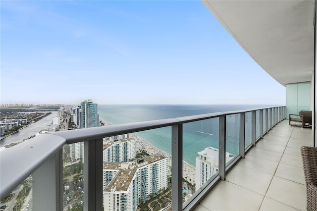 balcony with a water view