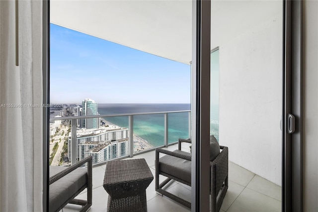 balcony with a water view