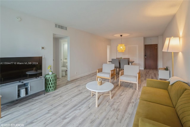 living room featuring light hardwood / wood-style floors