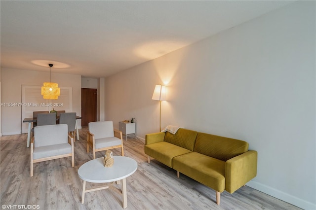 living room featuring light hardwood / wood-style flooring