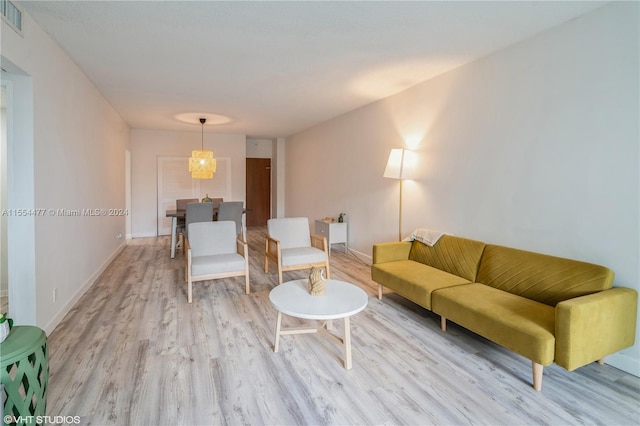 living room featuring light hardwood / wood-style flooring