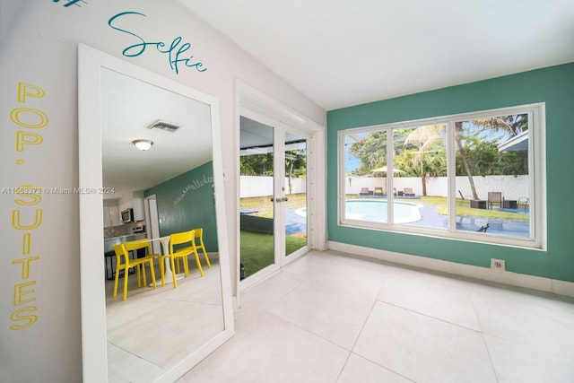 interior space featuring french doors