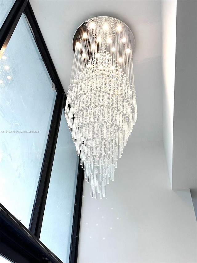 interior details with a notable chandelier