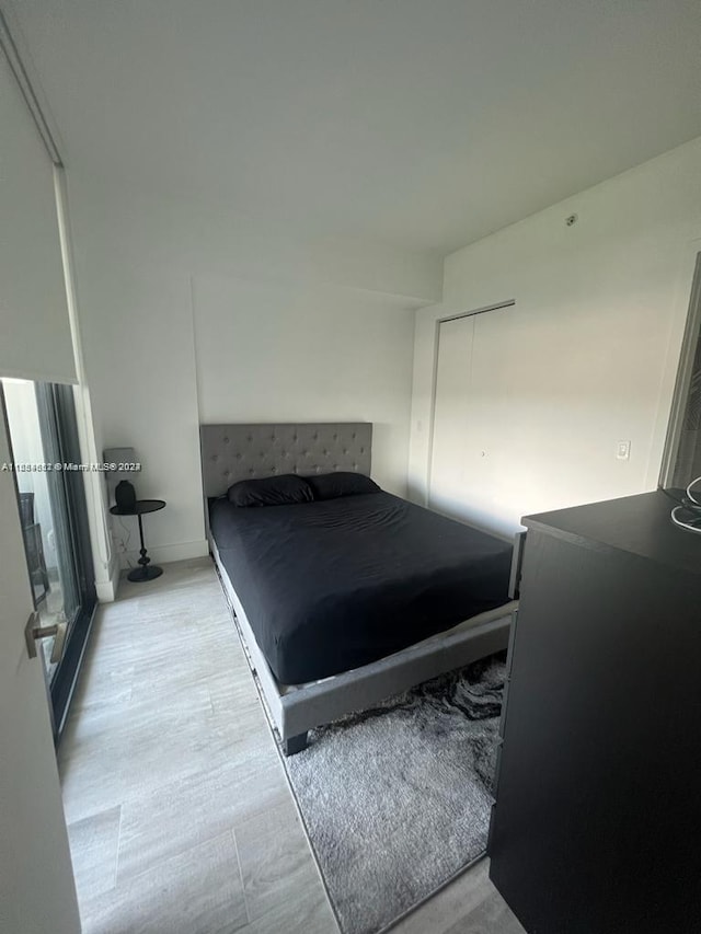 bedroom featuring light hardwood / wood-style flooring