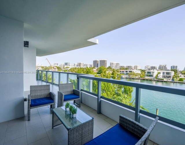 balcony with a water view