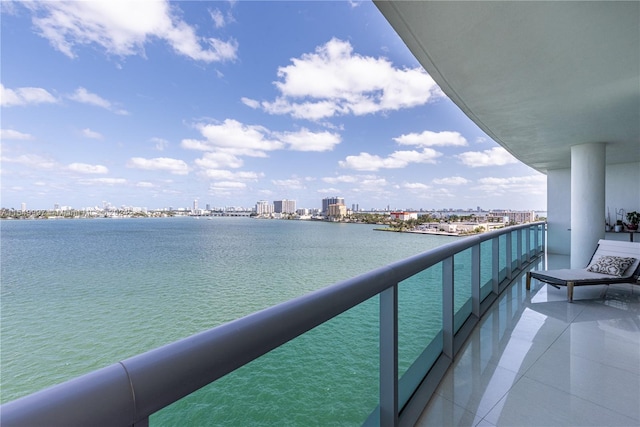 balcony with a water view