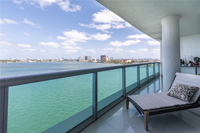 balcony with a water view