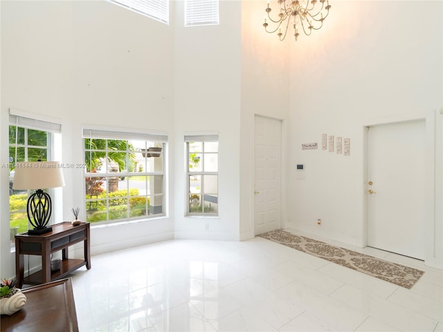 entrance foyer with a towering ceiling