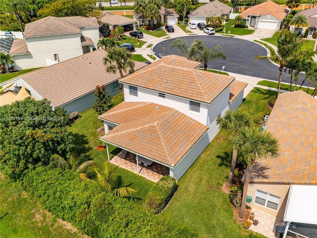 bird's eye view with a residential view