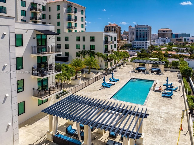 view of pool with a patio