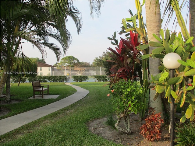 view of home's community with a lawn