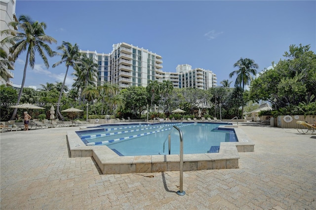 view of pool with a patio area