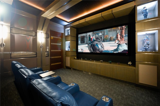 view of carpeted home theater