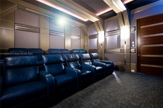 view of carpeted home theater room