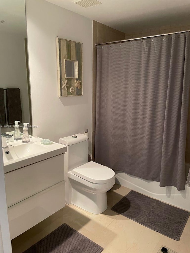 801 Brickell Key Blvd Unit 1610, Miami, FL 33131 - full bathroom with vanity and shower / bath combo with shower curtain