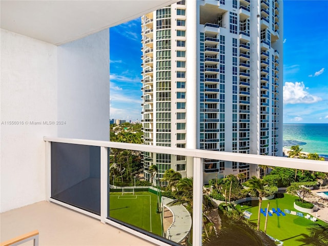 balcony with a water view