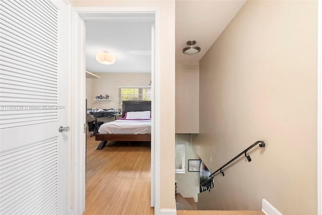 3440 N Meridian Ave, Miami Beach, FL 33140 - hallway with an upstairs landing and wood finished floors