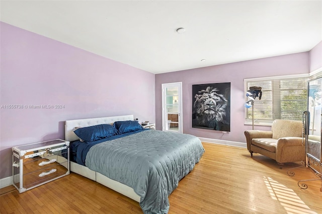 bedroom featuring light hardwood / wood-style floors