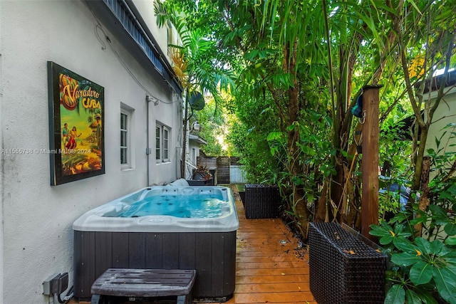 3440 N Meridian Ave, Miami Beach, FL 33140 - exterior space with a hot tub and fence