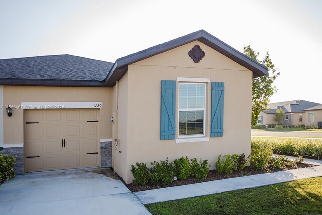 view of property exterior with a lawn