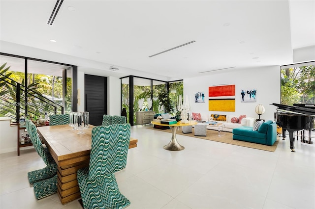 view of tiled living room