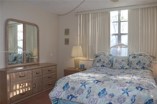 bedroom with a textured ceiling