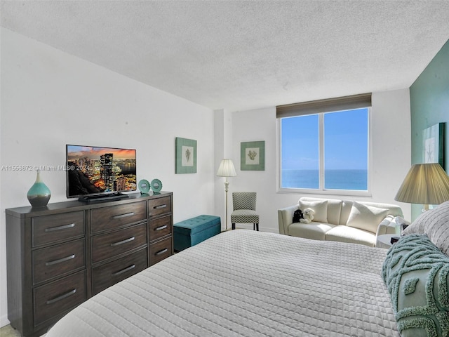 bedroom with a textured ceiling