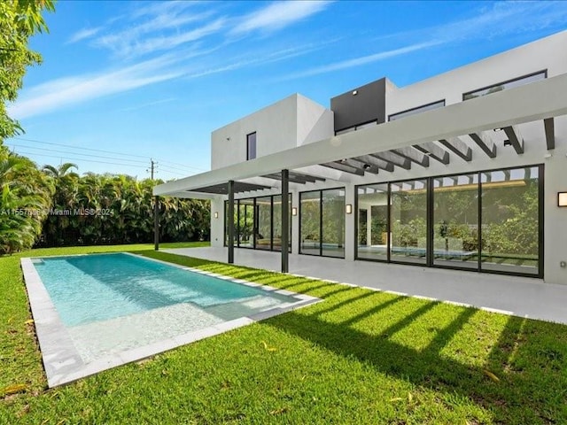 exterior space featuring a patio area and a yard