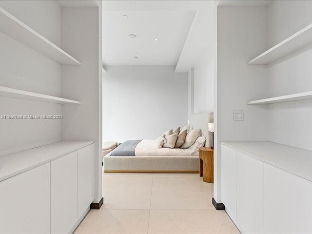 interior space featuring light tile patterned floors