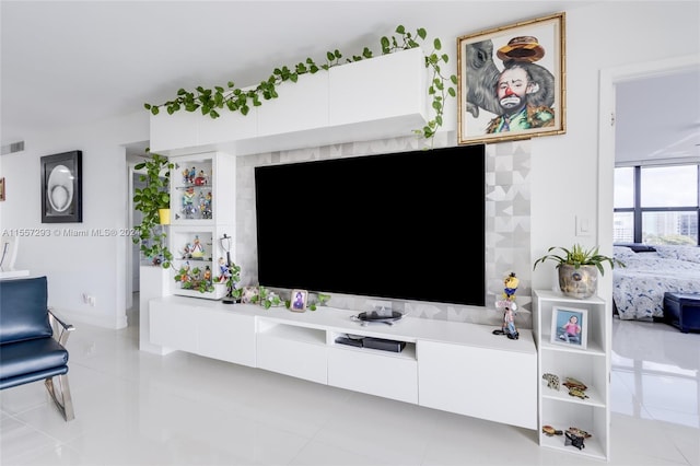 view of tiled living room