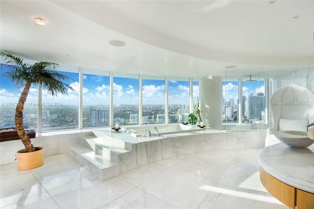 view of tiled living room