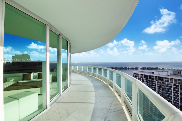 balcony with a water view