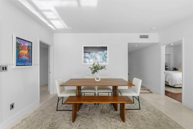 view of tiled dining space