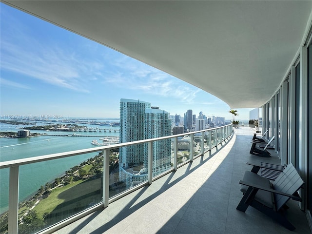 balcony with a water view