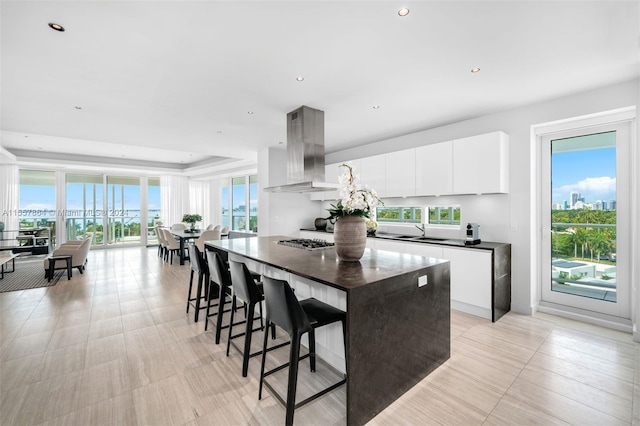 kitchen with white cabinetry