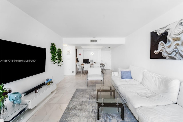 view of tiled living room