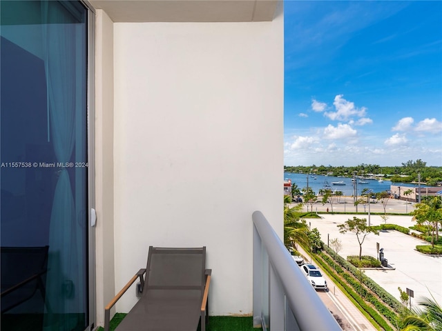 balcony with a water view